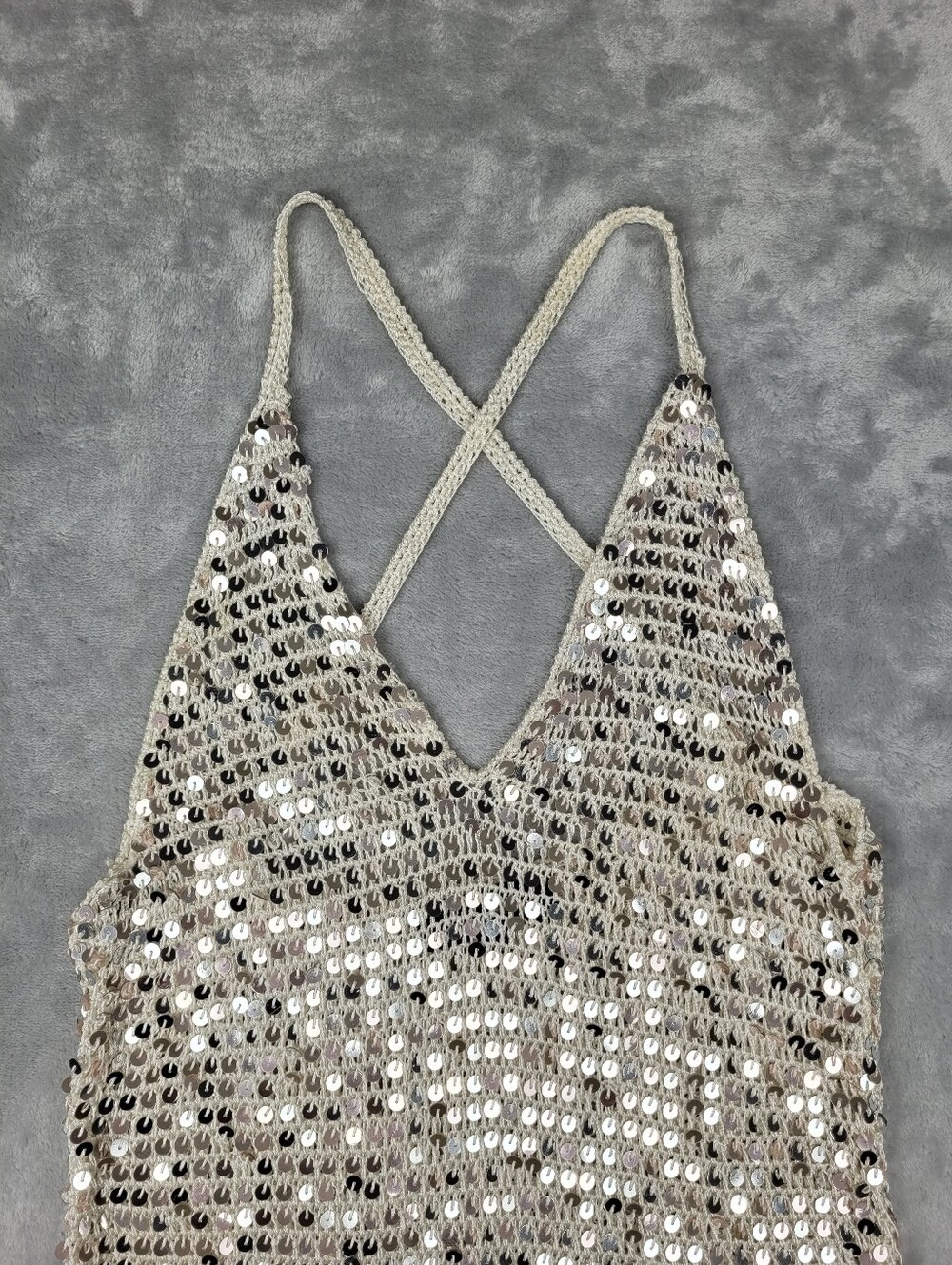 Retrofete Elliana Sequin Crochet Dress Size M / L - Picture 6 of 15
